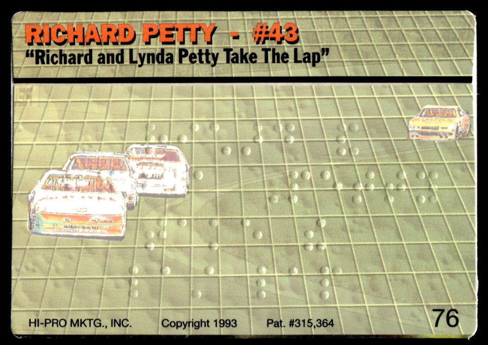 Richard Petty 1993 Action Packed Base Back of Card
