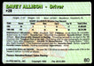 Davey Allison 1993 Action Packed Base Back of Card