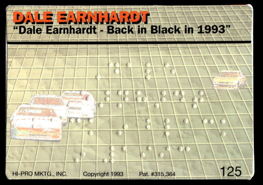 Dale Earnhardt 1993 Action Packed Base Back of Card