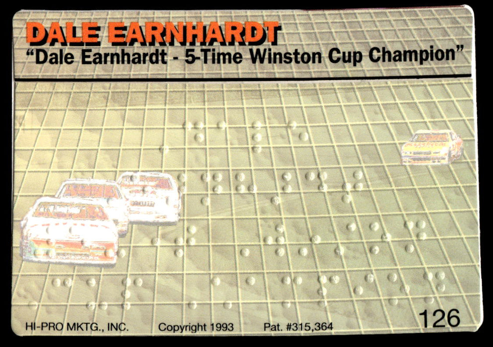 Dale Earnhardt 1993 Action Packed Base Back of Card
