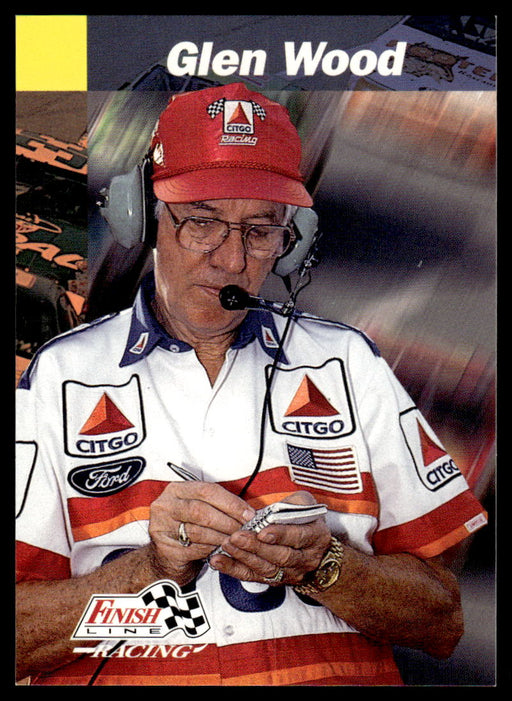 Glen Wood 1993 Pro Set Finish Line Racing Base Front of Card