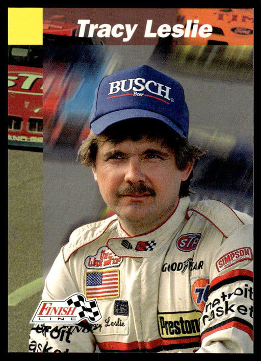Tracy Leslie 1993 Pro Set Finish Line Racing Base Front of Card