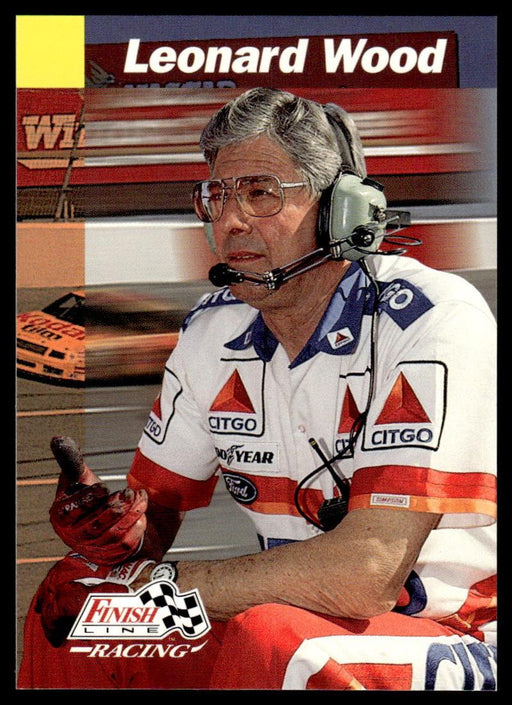 Leonard Wood 1993 Pro Set Finish Line Racing Base Front of Card