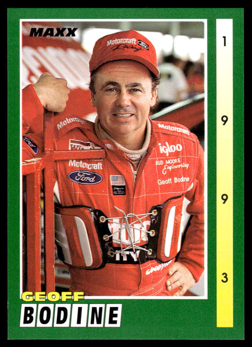 Geoff Bodine 1993 Maxx Race Cards Base Front of Card