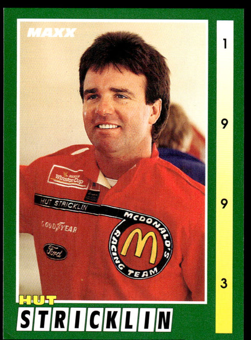 Hut Stricklin 1993 Maxx Race Cards Base Front of Card