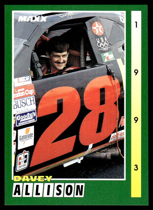 Davey Allison 1993 Maxx Race Cards Base Front of Card