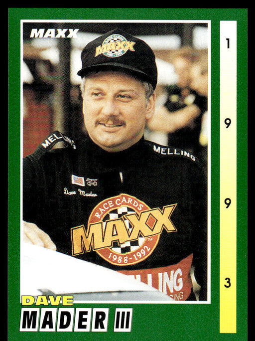 Dave Mader III 1993 Maxx Race Cards Base Front of Card