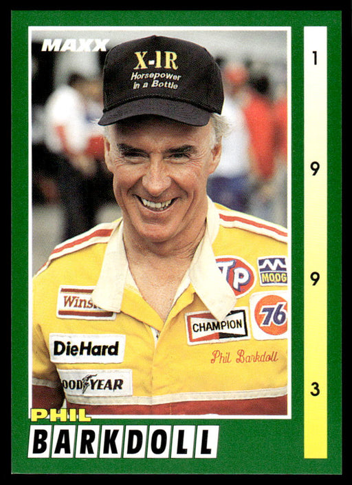 Phil Barkdoll 1993 Maxx Race Cards Base Front of Card