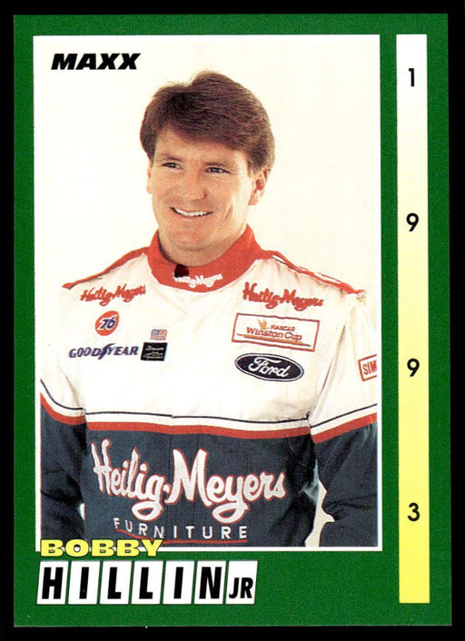 Bobby Hillin Jr. 1993 Maxx Race Cards Base Front of Card