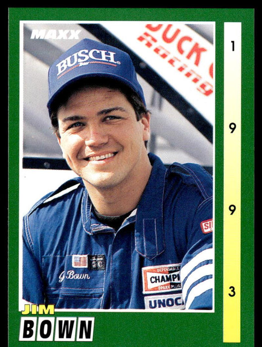 Jim Bown 1993 Maxx Race Cards Base Front of Card