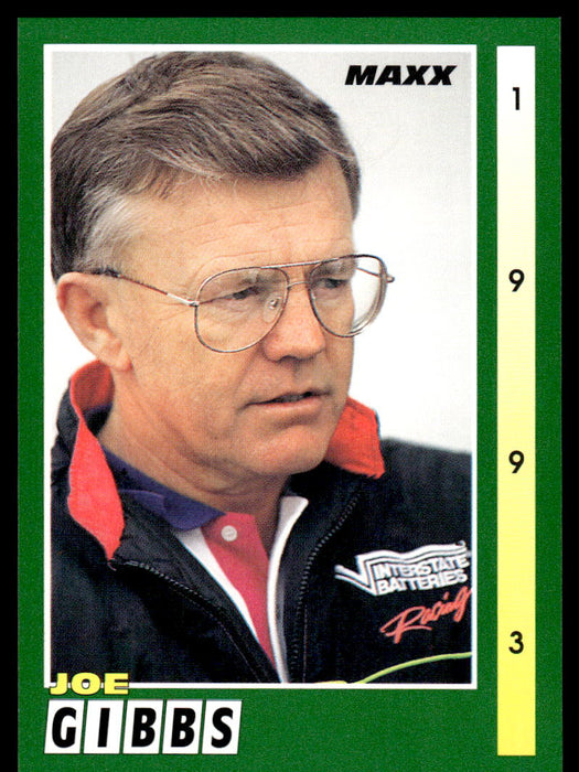 Joe Gibbs 1993 Maxx Race Cards Base Front of Card