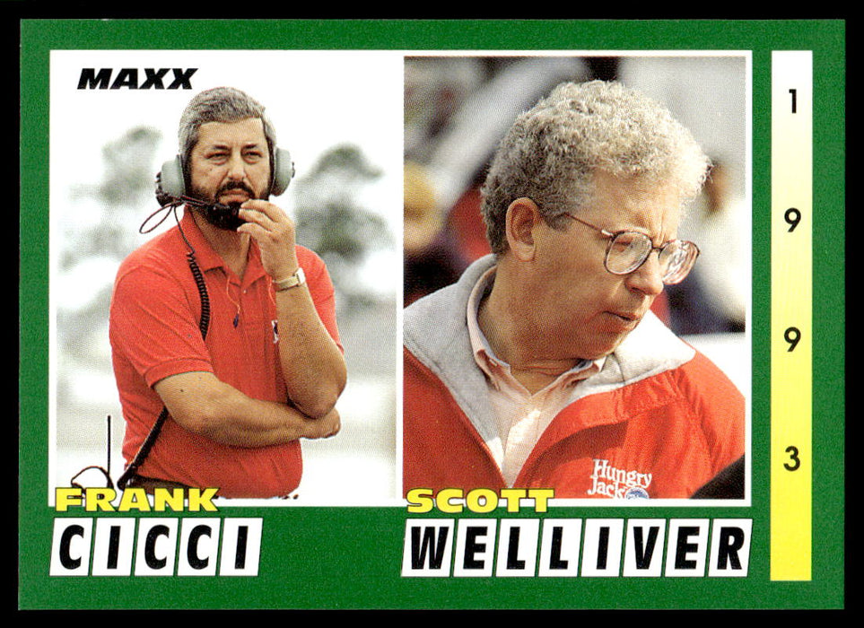 Frank Cicci/Scott Welliver 1993 Maxx Race Cards Base Front of Card