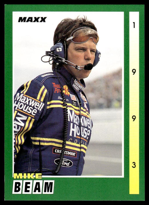 Mike beam 1993 Maxx Race Cards Base Front of Card