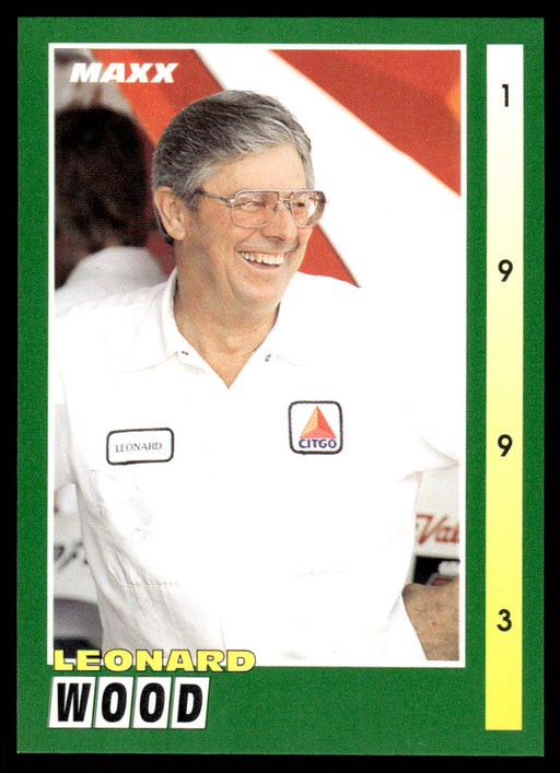 Leonard Wood 1993 Maxx Race Cards Base Front of Card