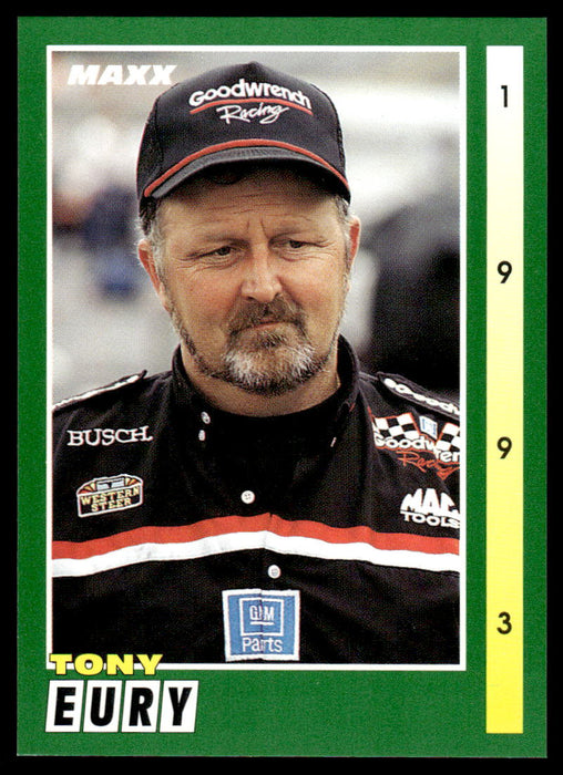 Tony Eury 1993 Maxx Race Cards Base Front of Card