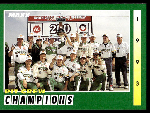 Pit Crew Champs 1993 Maxx Race Cards Base Front of Card