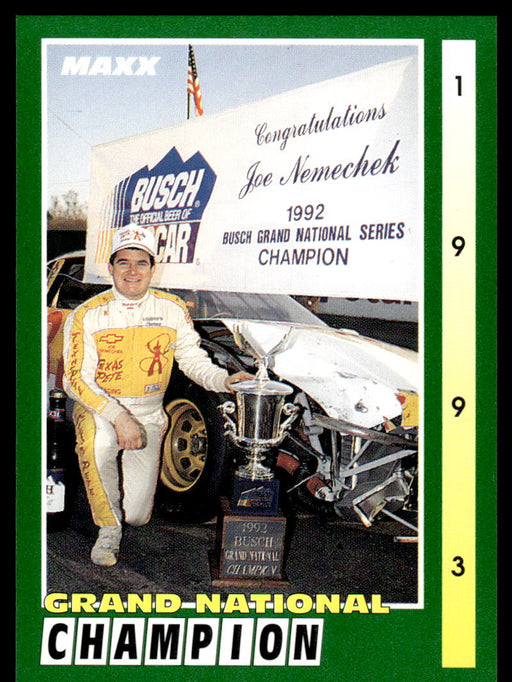 Joe Nemechek 1993 Maxx Race Cards Base Front of Card