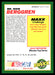 Dr. Dick Berggren 1993 Maxx Race Cards Base Back of Card