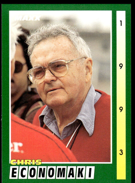 Chris Economaki 1993 Maxx Race Cards Base Front of Card