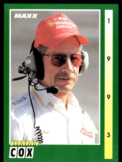 Jimmy Cox 1993 Maxx Race Cards Base Front of Card