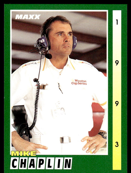 Mike Chaplin 1993 Maxx Race Cards Base Front of Card