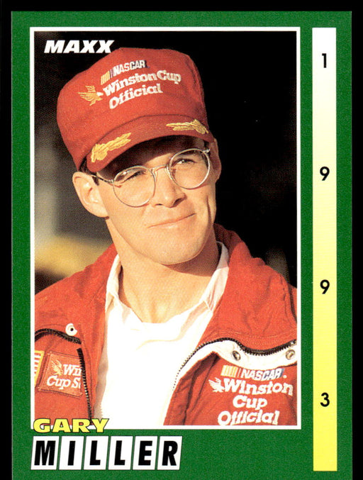 Gary Miller 1993 Maxx Race Cards Base Front of Card