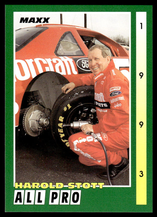 Harold Stott 1993 Maxx Race Cards Base Front of Card