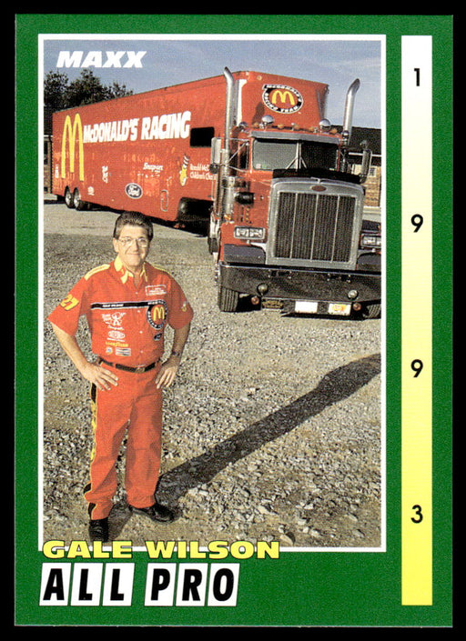 Gale Wilson 1993 Maxx Race Cards Base Front of Card