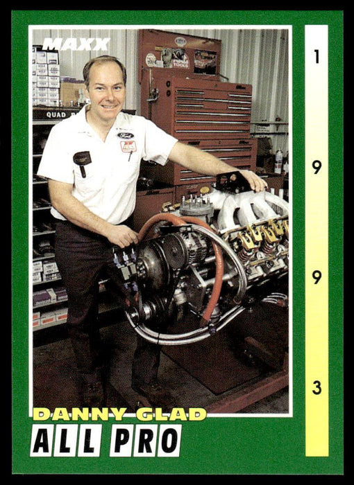 Danny Glad 1993 Maxx Race Cards Base Front of Card