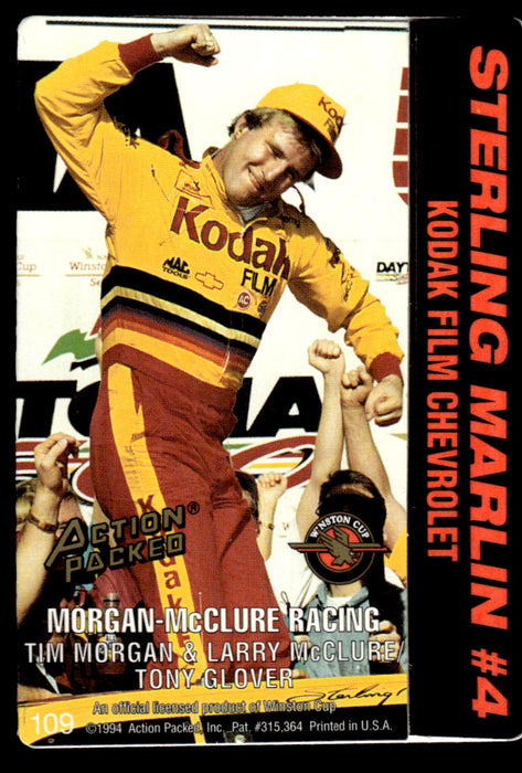 Sterling Marlin 1994 Action Packed Back of Card