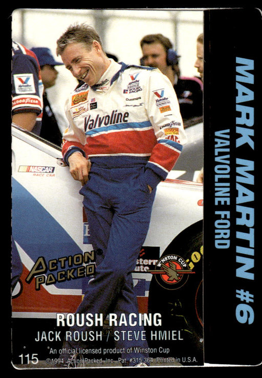 Mark Martin 1994 Action Packed Back of Card