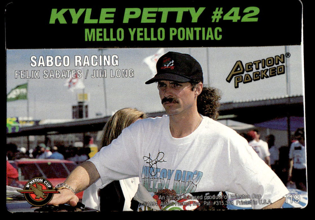 Kyle Petty 1994 Action Packed Back of Card