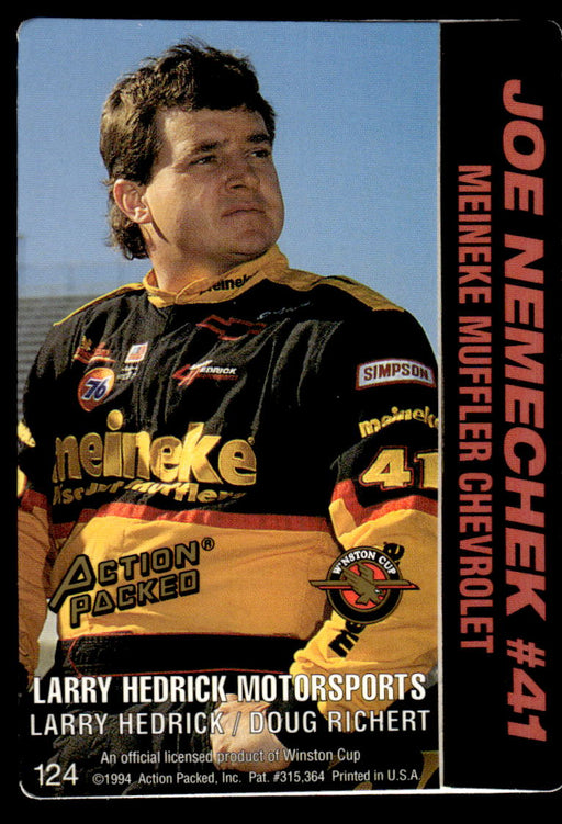 Joe Nemechek 1994 Action Packed Back of Card
