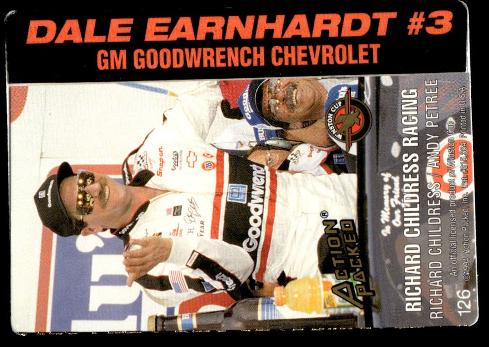 Dale Earnhardt 1994 Action Packed Back of Card
