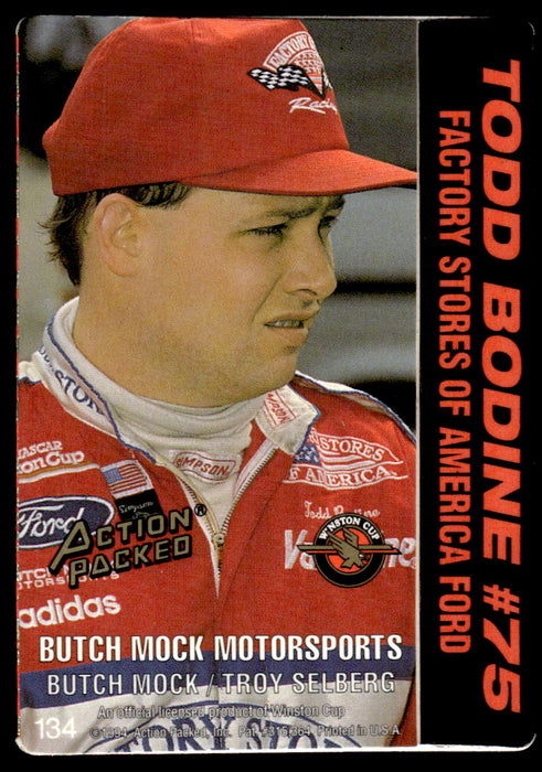 Todd Bodine 1994 Action Packed Back of Card