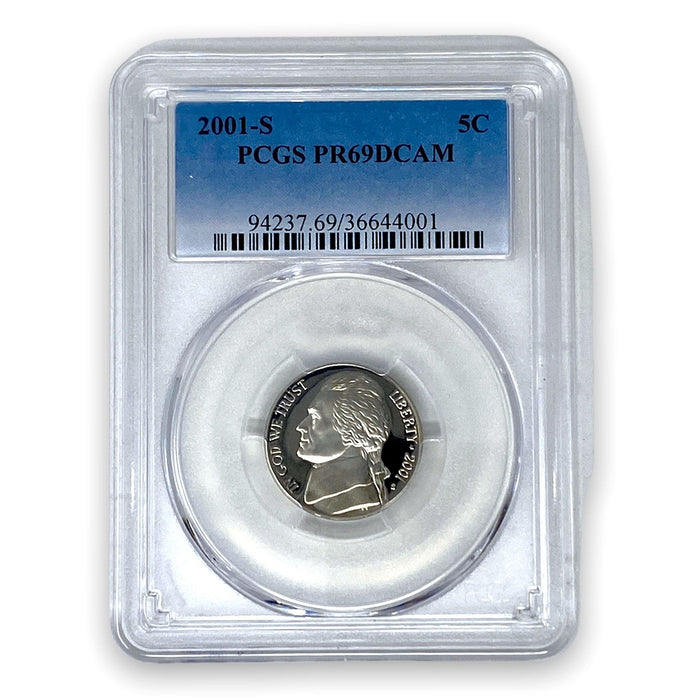 2001-S Jefferson Nickel PCGS Graded Proof 69 Deep Cameo PR69DCAM - Collectible Craze America