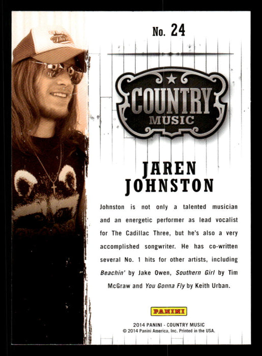 Jaren Johnston 2014 Panini Country Music Back of Card