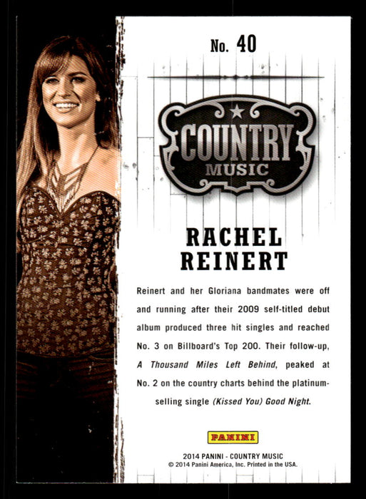 Rachel Reinert 2014 Panini Country Music Back of Card