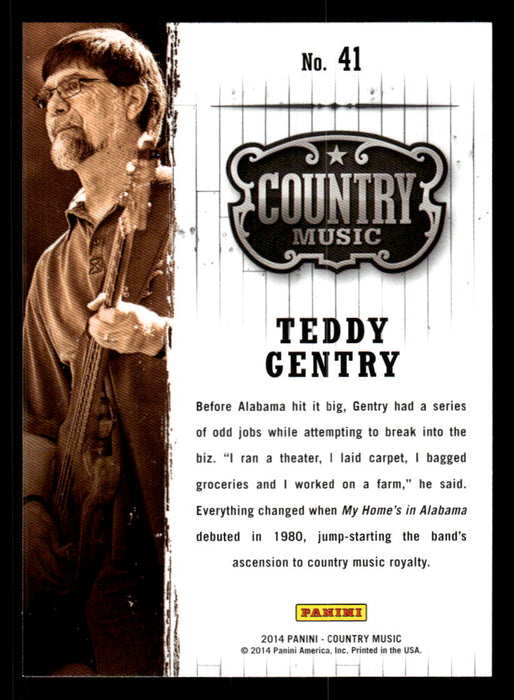 Teddy Gentry 2014 Panini Country Music Back of Card