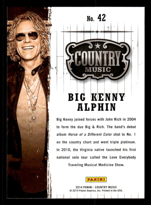 Big Kenny Alphin 2014 Panini Country Music Back of Card