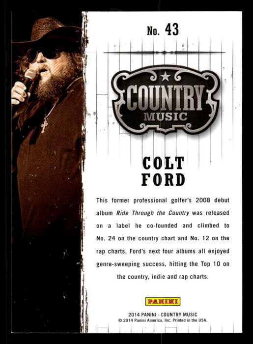 Colt Ford 2014 Panini Country Music Back of Card