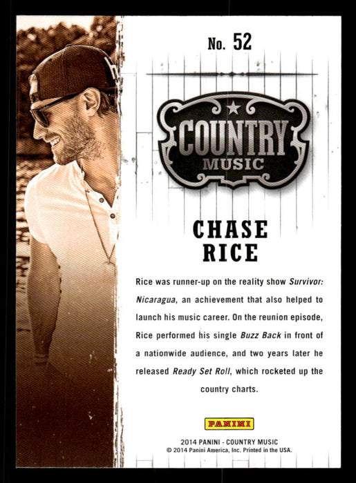 Chase Rice 2014 Panini Country Music Back of Card