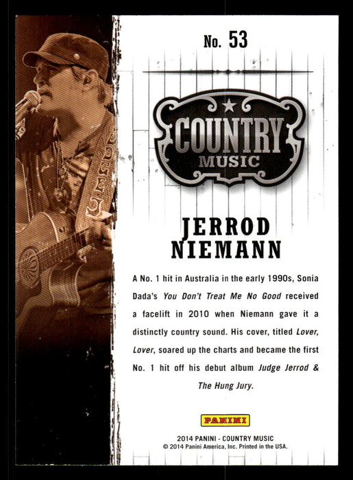 Jerrod Niemann 2014 Panini Country Music Back of Card