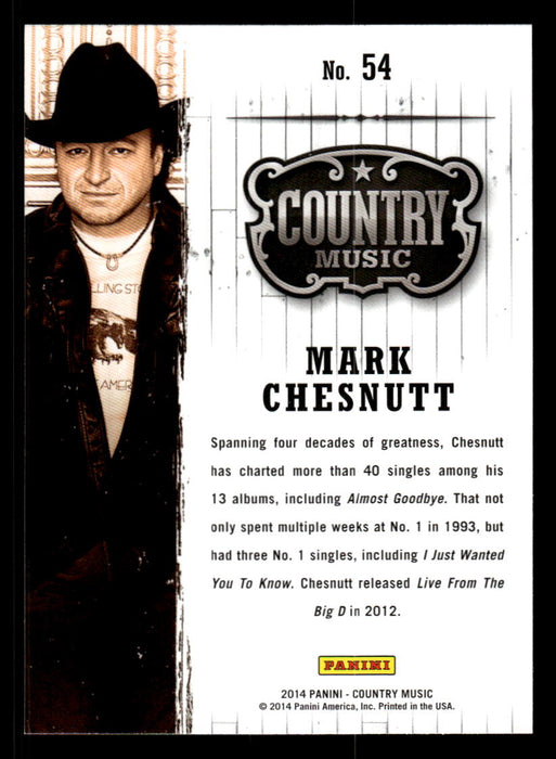 Mark Chesnutt 2014 Panini Country Music Back of Card