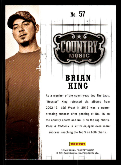 Brian King 2014 Panini Country Music Back of Card