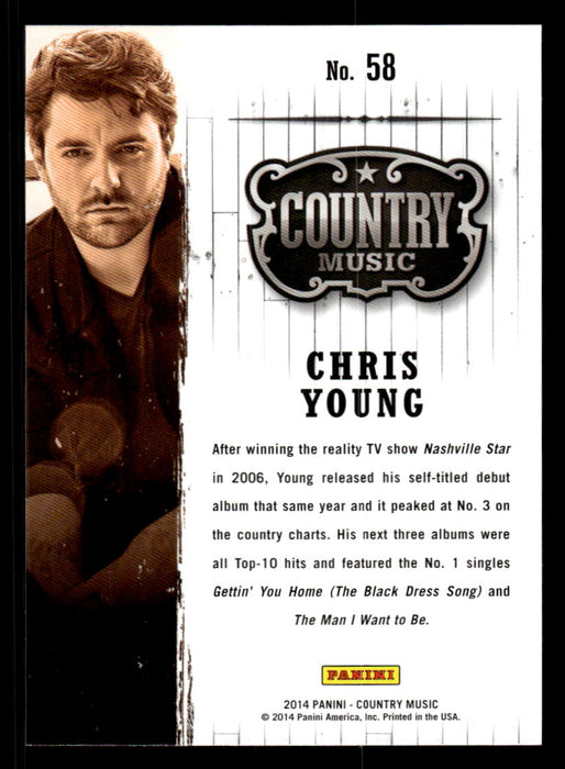 Chris Young 2014 Panini Country Music Back of Card