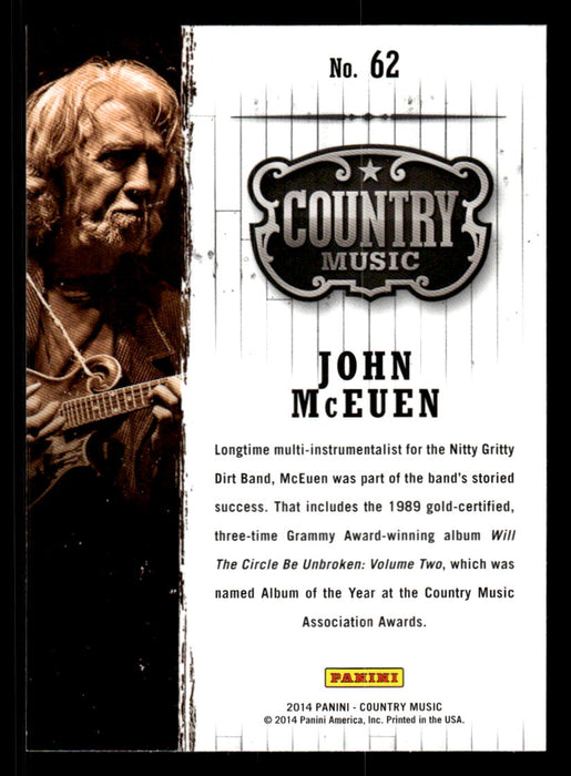 John McEuen 2014 Panini Country Music Back of Card