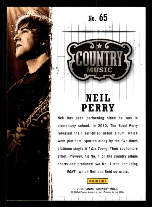 Neil Perry 2014 Panini Country Music Back of Card