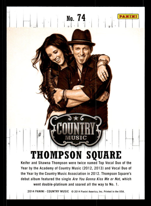 Thompson Square 2014 Panini Country Music Back of Card