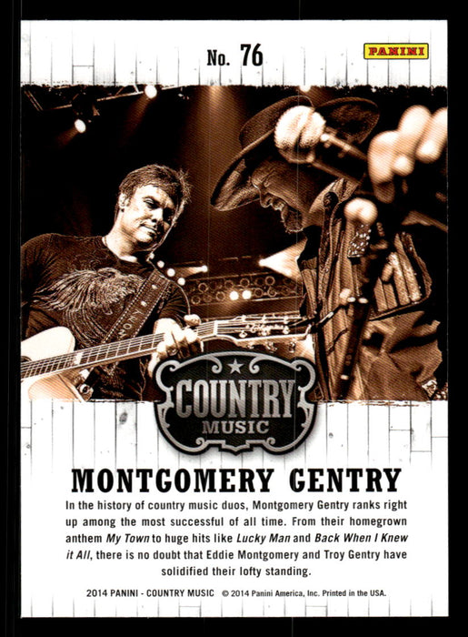 Montgomery Gentry 2014 Panini Country Music Back of Card